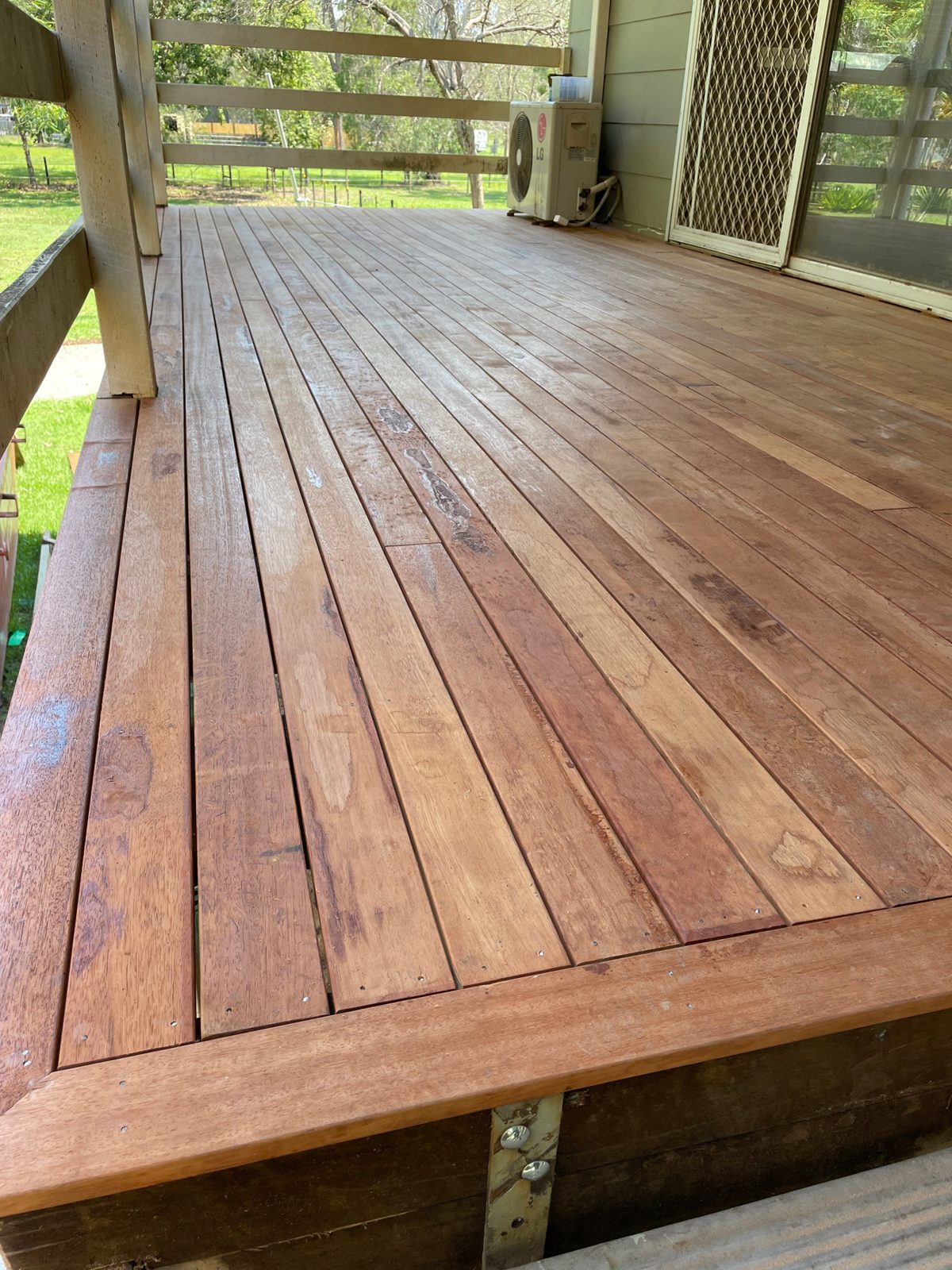 New hardwood timber deck